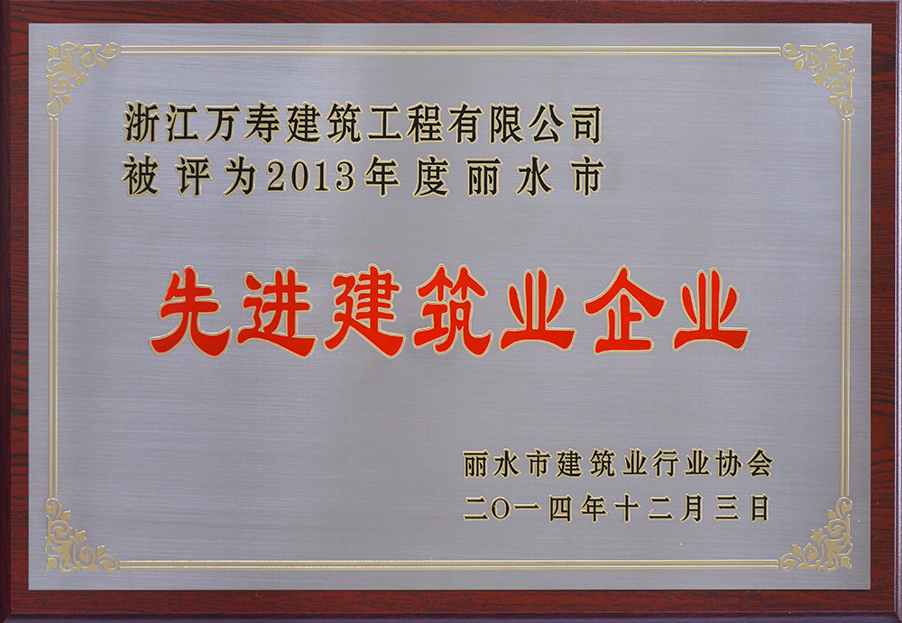 2013年度先進建筑業(yè)企業(yè)