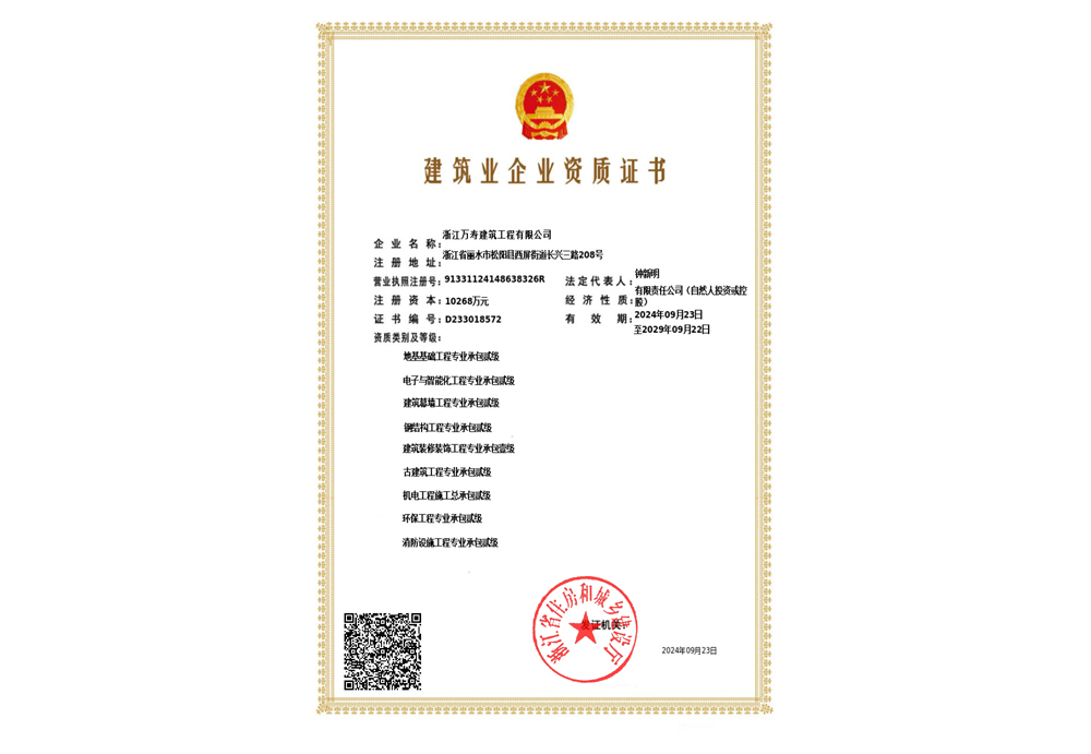 二級資質(zhì)證書