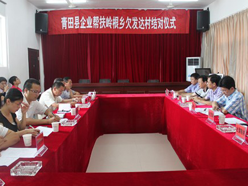 浙江爽凯汽车空调有限公司参加青田县企业帮扶岭根乡欠发达村结对仪式